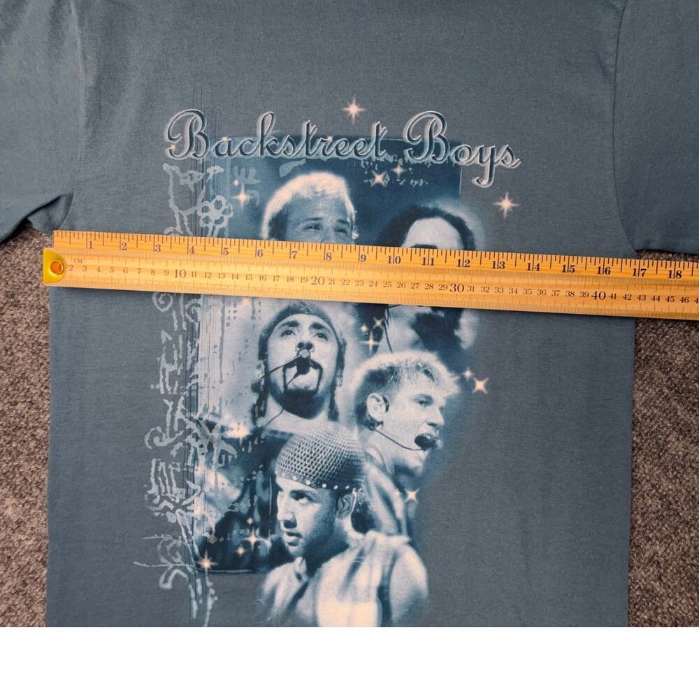 NEW- Vintage 2001 Backstreet Boys Black & Blue World Tour Graphic T-Shirt Blue S - Picture 7 of 9